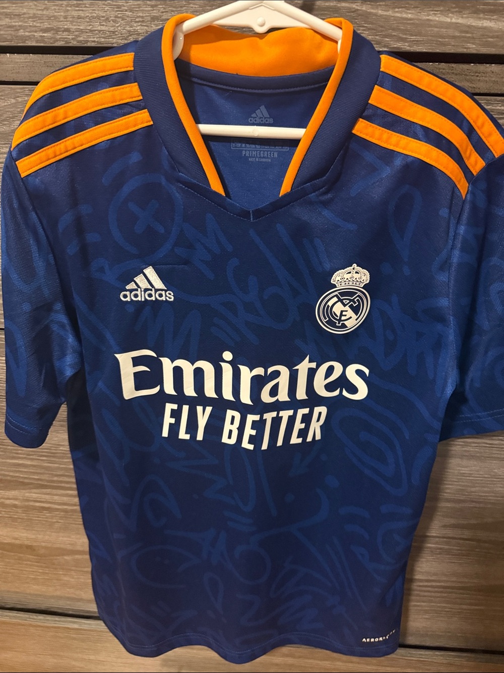 Adidas Real Madrid Kids Blue and Orange Away Jersey